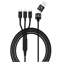Smrter USB-Ladekabel USB 2.0 USB-A Stecker, USB-C® Stecker, Apple Lightning Stecker, USB-Micro-B Stecker 1.20 m Schwarz