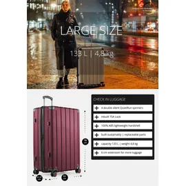 HAUPTSTADTKOFFER Q-Damm 4-Rollen 78 cm / 133 l burgund/rot