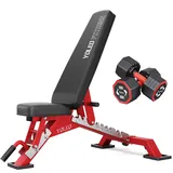 YOLEO Premium Hantelbank Set mit 2 Verstellbaren Hanteln 4–10KG, Profi Hantelbank Bis 1000KG, 10-Fach Rückenlehne & 3-Fach Sitz, 4-in-1 Hantelset mit TPU Griff, Home Gym Krafttraining