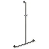 Hewi System 900 Duschhandlauf 900.35.43260DD 1250 x 1184 mm, pulverbeschichtet dunkelgrau tiefmatt/chrom
