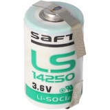 Saft LS14250CNR Lithium Batterie, Size 1/2 AA, Lötfahnen U-Form