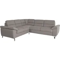 Ecksofa SIT & MORE "Sorano L-Form" Sofas Gr. B/H/T: 249cm x 88cm x 229cm, Struktur fein, langer Schenkel rechts, ohne Funktion, grau (hellgrau) wahlweise mit Bett- und Relaxfunktion, inkl. Bettkasten