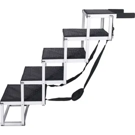fudajo Klappbare Haustiertreppe Hundetreppe 5 Stufen Schwarz