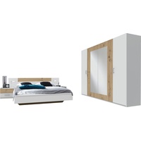 Schlafzimmer-Set WIMEX "Angie" Schlafzimmermöbel-Sets Gr. Set mit Kleiderschrank Breite 225 cm, Bett Liegefläche 160, B: 160 cm, weiß (weiß, artisaneichefarben) Komplett Schlafzimmer