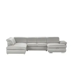 Lounge Collection Wohnlandschaft  mit verschiedenen Funktionen Amanda , grau , Maße (cm): B: 379 H: 85 T: 260.0