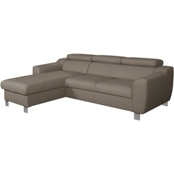 Ecksofa Aspen Leder Grau Schlamm