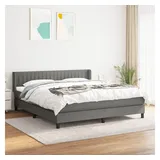 vidaXL Boxspringbett mit Matratze Dunkelgrau 160x200 cm Stoff