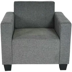Mendler Sessel Loungesessel Lyon, Stoff/Textil ~ grau