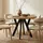 dekori.interiors Runder Ausziehbarer Tisch 100 x 77 x 100 cm Eiche Craft Golden/Schwarz