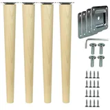 Prima-Online Möbelfuß 4er Set Gerade Holz Möbelfüße für Sofa, Bett mit Montageset H: 6-68cm, (4-St) 35 cm