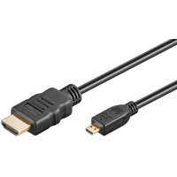 Wentronic Goobay High Speed HDMI Kabel mit Ethernet Typ A/Typ D Micro schwarz 2m (53785)
