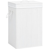 vidaXL Bambus-Wäschekorb Weiß 72 L