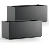 CASARIA Blumentopf Ethica 2er-Set Anthrazit Kunststoff 80x36x36cm