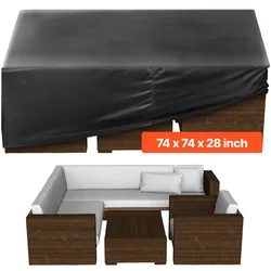 VEVOR Schutzhülle Abdeckplane für Terrassenmöbel 420D Wasserfest 188x188x71cm