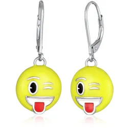 Elli Paar Ohrhänger »Ohrringe Smiling Face Zwinkern Emoji 925 Sterling Silber« Elli Silber