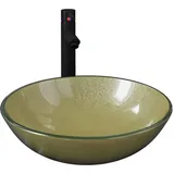 vidaXL Waschbecken Einhandmischer Gold