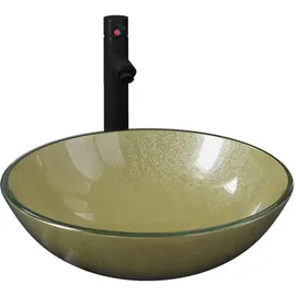 vidaXL Waschbecken Einhandmischer Gold