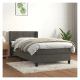 vidaXL Boxspringbett 90 x 200 cm Dunkelgrau