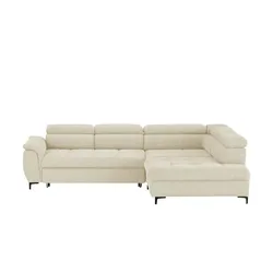 switch Ecksofa aus Flachgewebe Denvo , creme , Maße (cm): B: 290 H: 94 T: 217