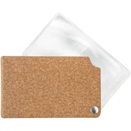 Eschenbach Optik Taschenlupe visoPOCKET mit 2,5X-Vergrößerung im Scheckkartenformat mit Lederetui (Braun)