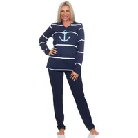 Normann Langarm Pyjama Schlafanzug maritimer Optik mit Anker Motiv
