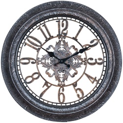 Levandeo® Wanduhr (Wanduhr 40x40cm Ornamente Schwarz Kupfer Shabby Chic Vintage Uhr Deko)