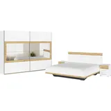 rauch Schlafzimmer-Set Tarragona, (Set, 4-tlg), Schrank in 3 Breiten, Bett in 2 Breiten, 2 Nachttische MADE IN GERMANY weiß