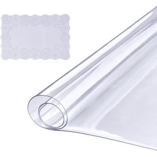 Mophorn vevor Tischfolie Tischschutz Transparent 1,5 mm Dicke, Tischschutz-Folie pvc 306 x 614 mm Rechteckige Tischdecke Tischfolie Abwaschbar