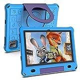 Lipa WQ01 Kinder Tablet Blau 10,1 Zoll - Kids Tablet - 64 GB Speicher - 3 GB Arbeitsspeicher - Großer Bildschirm - Mit vorinstallierter Spiele-Software - Play Store - Einstellbarer Kinderschutz