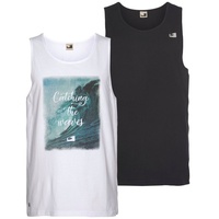 Ocean Sportswear Tanktop, (Packung, 2er-Pack), Gr. 4XL (68/70), schwarz, weiß-bedruckt-bedruckt, , 23658501-4XL