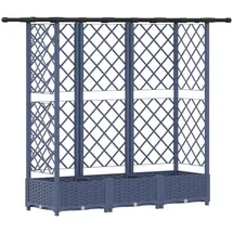 vidaXL Hochbeet mit Rankgitter und Dach 164 x 40 x 123 cm Grau