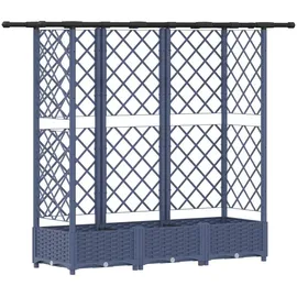 vidaXL Hochbeet mit Rankgitter und Dach 164 x 40 x 123 cm Grau