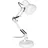 Relaxdays Schreibtischlampe, Gelenk-Arm, schwenkbar, Büro Leselampe, Metall, E27, HxBxT: 50 x 27 x 15 cm, weiß