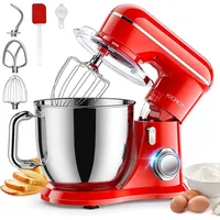 KICHOT Kchenmaschine Knetmaschine, 10-Gang Kchenmaschine, 4,5L Kuchenmixer, Rhrmaschine mit Schneebesen, Knethaken, FlachrHrer, Spritzschutz, Geeig...