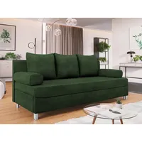 MIRJAN24 Schlafsofa Dover Cord, mit Schlaffunktion und Bettkasten, mit Chromfüße, Polsterhocker als Option grün