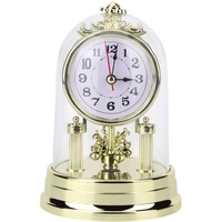 plplaaoo Wakects Europäische Retro-Stil Wohnzimmer Silent Uhr 4.3 x 6.7 Zoll Gold Kaminuhren batteriebetrieben Vintage-Uhr dekorative Für Wohnzimmer Schlafzimmer Büro (Gold)