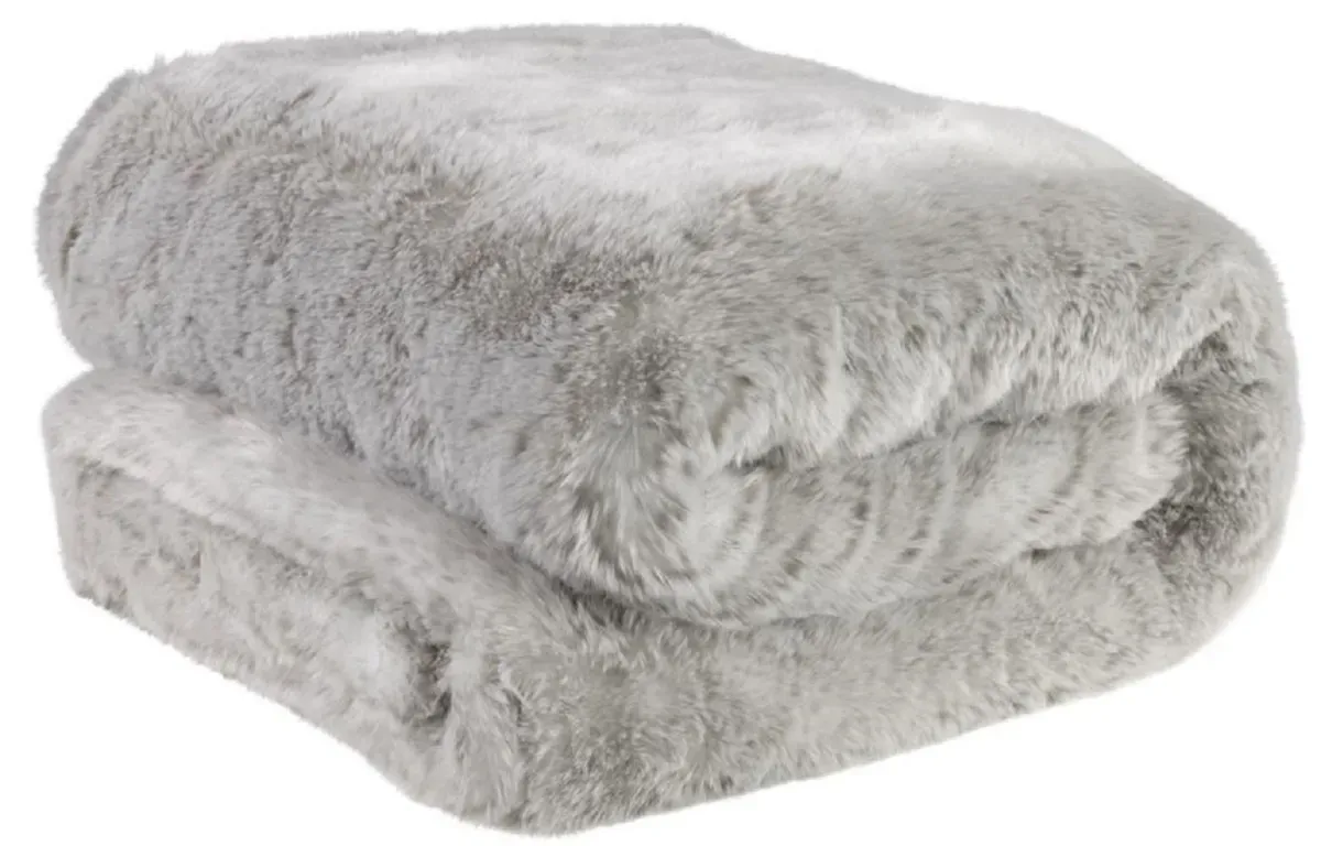 Casa Padrino Luxus Tagesdecke / Wohndecke Hellgrau 170 x 145 cm - Kunstfell Kuscheldecke