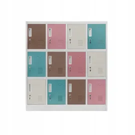 Jan Nowak Schließfachschrank Metall 120 cm x 110 cm x 45 cm grau mit 12 Fächern