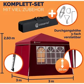 CASARIA Capri 3 x 3 m inkl. Seitenteile rot