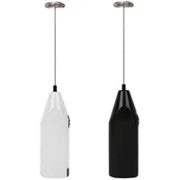 Elektrischer Milchaufschäumer, Tragbarer Elektrischer Batteriebetriebener Milchaufschäumer Aus Edelstahl, Ideal Für Latte, Kaffee, Cappuccino, Schokoladenmilch, Schwarz, 19,8 Cm, Neu, Schwarz + Weiß