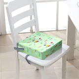 Surwin Rutschfeste Sitzerhöhung Stuhl Kind Sitzkissen Stuhl mit Sicherheits Schnalle, Sitzkissen Kinder Tragbare Sitzerhöhung Waschbar Zerlegbar Baby Sitzhilfe, 3D Schmetterling (Bunt,40x40x10cm)