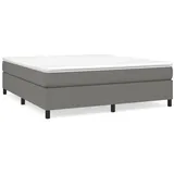 vidaXL Boxspringbett mit Matratze Dunkelgrau 160x200 cm Stoff