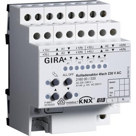Gira KNX Jalousieaktor 4-fach 230V, 6A, 4TE REG, Schaltaktor (2160 00)