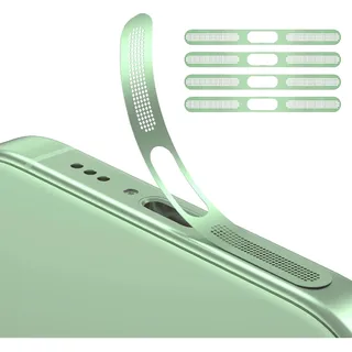 GIOPUEY Mesh Staubdichter Aufkleber für iPhone 17, 4 Stück Integrierter Schutzlautsprecher und Ladeanschluss,Anti Dust - Green