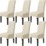 6er Set Stuhlhussen Für Esszimmerstühle (reisweiß), Stretch-stuhlhussen, Universelle Große Stuhlhussen, Waschbar, Leicht Zu Reinigen, Für Esszimmer, Wohnzimmer, Dekor
