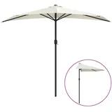 Balkon-Sonnenschirm mit Alu-Mast Sandfarben 270x144 cm Halbrund