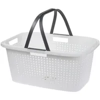 Spetebo Wäschekorb 45 Liter weiß - 60 x 39