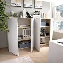 Dmora Gaviola 79 x 40 x 96 cm Glänzendes Weiß/Eiche