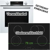 Bosch Herdset 3D-Heißluft EcoClean + h|tech Kochfeld 78 cm Bräterzone