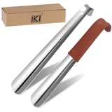 IKI Schuhlöffel Metall Lang 30cm - 2er Schuhanzieher Lang Metall - Edelstahl shoe horn zum Aufhängen für Senioren & Familie